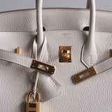 Bolsa Hermès Birkin 25 Togo Craie com Ferragens Gold
