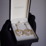 Brincos HStern Ouro 18K com Pérolas e Diamantes Cognac