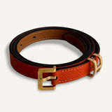 Cinto Hermès Orange H com Ferragens Gold