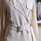 Trench Coat Hermès Paris Wool Creme