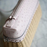 Bolsa Loro Piana Extra Pocket L27 Wicker Light Rose Com Ferragens Prateadas