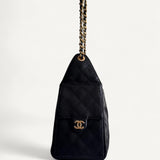 Bolsa Chanel 25 Small Preta com Ferragens Douradas
