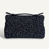 Bolsa Loro Piana Extra Pocket Pouch Tweed Blue com Ferragens Douradas
