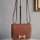 Bolsa Hermès Constance 18 Epsom Gold com Ferragens Gold