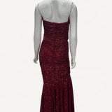 Vestido Dolce & Gabbana Sequined Long Dress Red