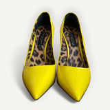 Scarpin Philippi Plain em Couro Envernizado Amarelo