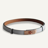Cinto Hermés Kelly Epsom Blanc com Ferragens Rose Gold