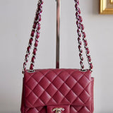Bolsa Chanel Mini Square Flap Vinho