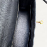 Bolsa Hermès Kelly 28 Epsom Noir com Ferragens Gold