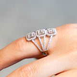 Anel Diamantes 4 Fios P4,7 -  1,28CT