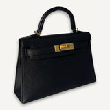 Bolsa Hermès Mini Kelly Epsom Noir com Ferragens Gold