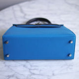 Bolsa Hermès Kelly 25 Epsom Bleu Zanzibar | Bleu Nuit com Ferragens Palladium