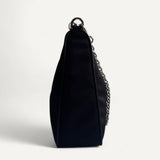 Bolsa Prada Re - Edition 2005 Preta  com Ferragens Prata