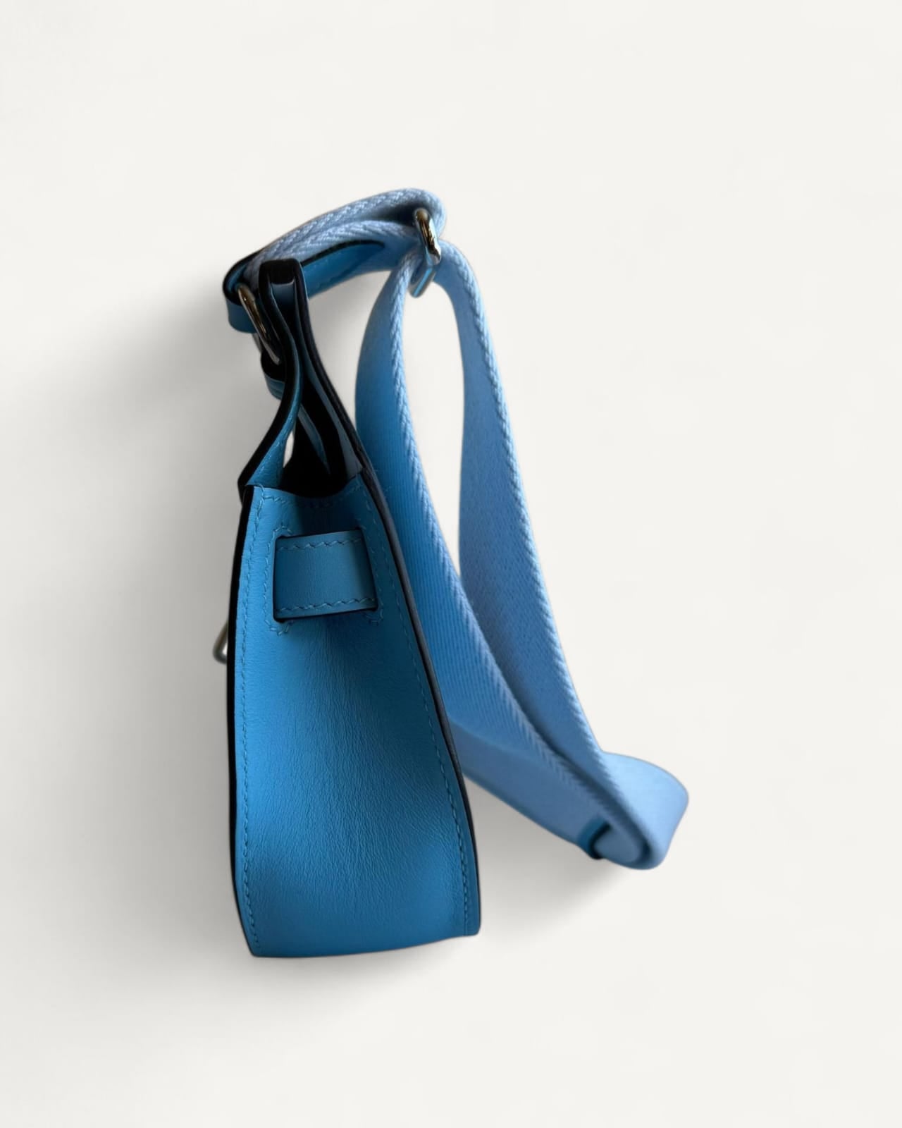 Bolsa Hermès Mini Jypsière Clemence Bleu Jeans Ferragens Palladium