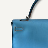 Bolsa Hermès Kelly 35 Epsom Blue Jean com ferragens Palladium