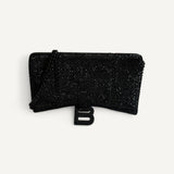 Bolsa Balenciaga Hourglass Wallet on Chain Preta Cravejada