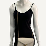 Bolsa Saint Laurent Cassandra Bag em Couro Branco