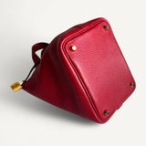 Bolsa Hermès Picotin 18 Clemence Rouge Moyen com Ferragens Gold