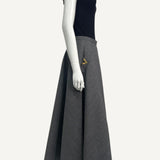 Saia Valentino V-Logo Maxi Skirt Cinza