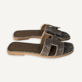  Sandália Hermès Oran Lizzard Ombre