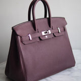 Bolsa Hermès Birkin 25 Togo Rouge Bordeaux Com Ferragens Palladium