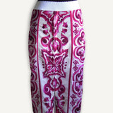 Saia Dolce & Gabbana Majolica-Print Marquisette Lápis