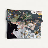 Lenço Hermès 90 Academia Hippica Noir / Ardoise / Rose Poudre