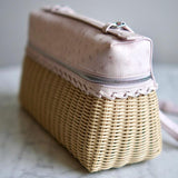 Bolsa Loro Piana Extra Pocket L27 Wicker Light Rose Com Ferragens Prateadas