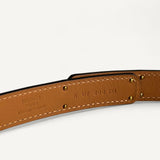 Cinto Hermés Kelly Epsom Noir Ferragem Rosé Gold