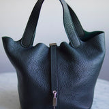 Bolsa Hermès Picotin 22 Clemence Vert Fonce Com Ferragens Palladium