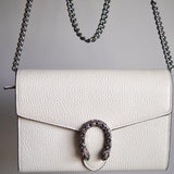 Bolsa Gucci Tiracolo Dionysus Mini Couro Off-White
