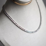 Colar Riviera Baguetes em Ouro Branco com Diamantes