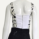 Corset Dolce&Gabbana Preto e Branco com Estampa