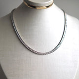 Colar Riviera Baguetes em Ouro Branco com Diamantes