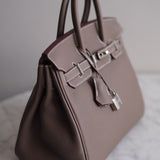 Bolsa Hermès Birkin 25 Togo Etoupe com Ferragens Palladium
