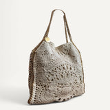Bolsa Stella McCartney Falabella em Crochê Off-White