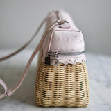 Bolsa Loro Piana Extra Pocket L27 Wicker Light Rose Com Ferragens Prateadas