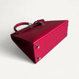 Bolsa Hermès Kelly 25 Epsom Verso Framboise/Prun com Ferragens Gold
