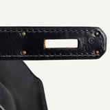 Bolsa Hermès Kelly 32 Calf Box Noir Vintage com Ferragens Gold