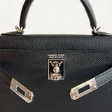 Bolsa Hermès Mini Kelly Noir com Ferragens Palladium