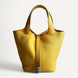 Bolsa Hermès Picotin 18 Limoncello Clemence com Ferragens Palladium