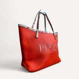 Bolsa Pucci Tote Bag em Couro Laranja e Detalhes em Estampa