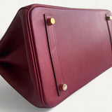 Bolsa Hermès Birkin 30 Rouge Fiv com Ferragens Gold