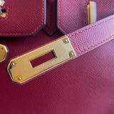 Bolsa Hermès Birkin 30 Rouge Fiv com Ferragens Gold