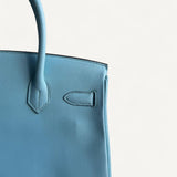 Bolsa Hermès Birkin 30 Epsom Bleu Atoll com Ferragens Palladium