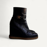 Bota Celine Claude Wedge Ankle Boots Preta