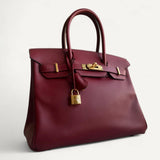 Bolsa Hermès Birkin 30 Rouge Fiv com Ferragens Gold