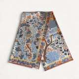 Lenço Hermès 90 Dans Le Bras de Séléné Gris Beuté / Saumon / Jaune