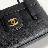 Bolsa Chanel Preppy Coco Long Vanity Bag Preta