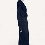 Vestido Dolce & Gabbana Preto Drapeado com Flor